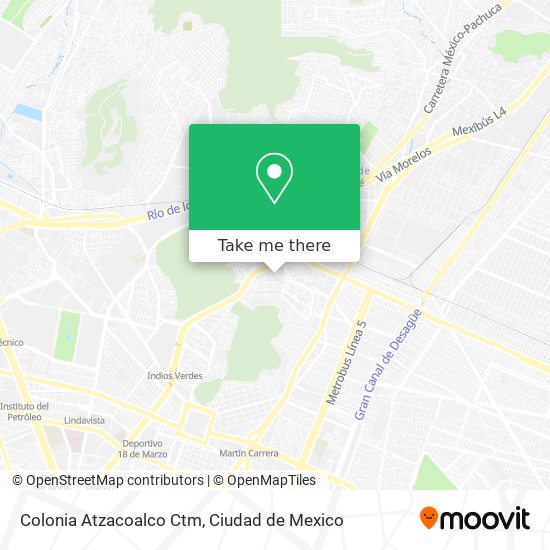 Colonia Atzacoalco Ctm map