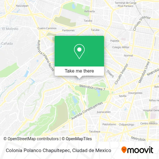 Colonia Polanco Chapultepec map