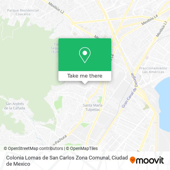 Colonia Lomas de San Carlos Zona Comunal map