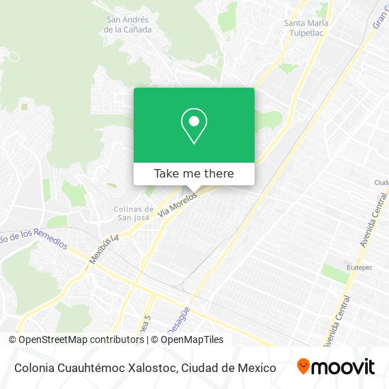Colonia Cuauhtémoc Xalostoc map