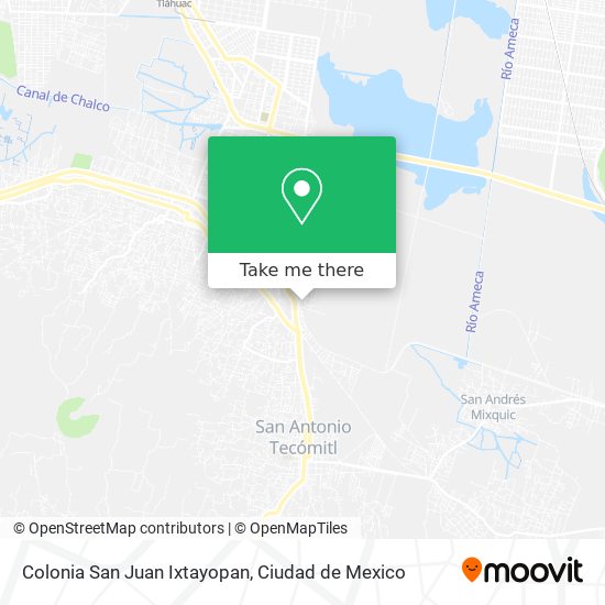 Colonia San Juan Ixtayopan map