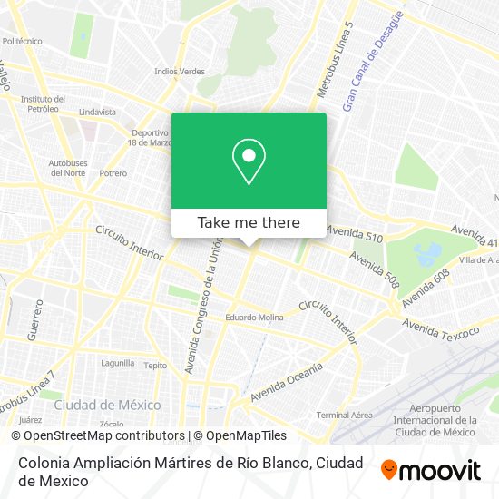 Mapa de Colonia Ampliación Mártires de Río Blanco