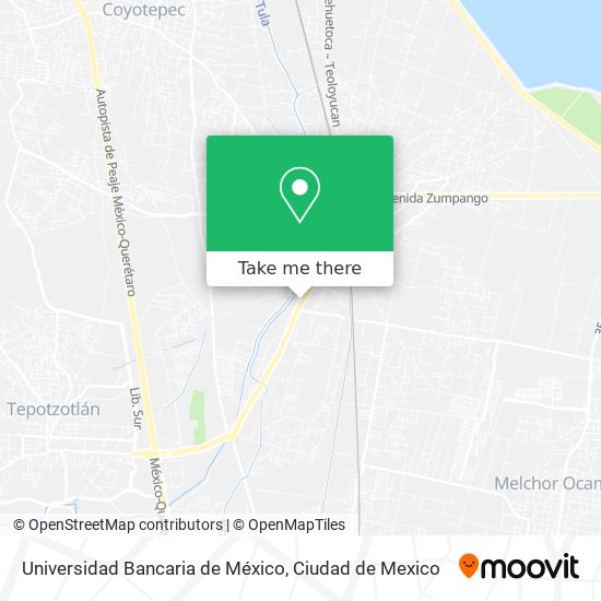 Mapa de Universidad Bancaria de México