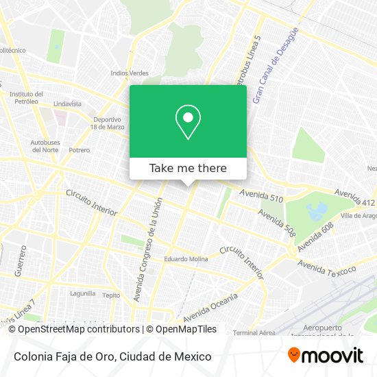 Colonia Faja de Oro map