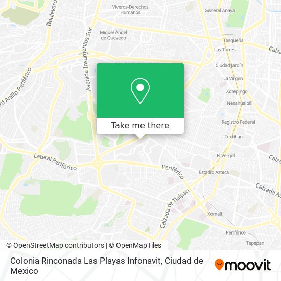 Colonia Rinconada Las Playas Infonavit map