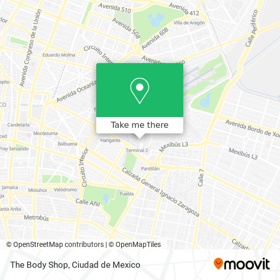 The Body Shop map