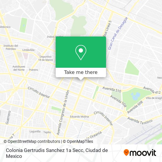 Colonia Gertrudis Sanchez 1a Secc map