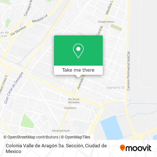 Colonia Valle de Aragón 3a. Sección map