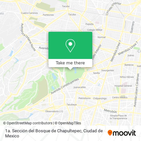 Mapa de 1a. Sección del Bosque de Chapultepec