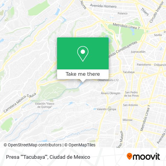 Presa ""Tacubaya"" map