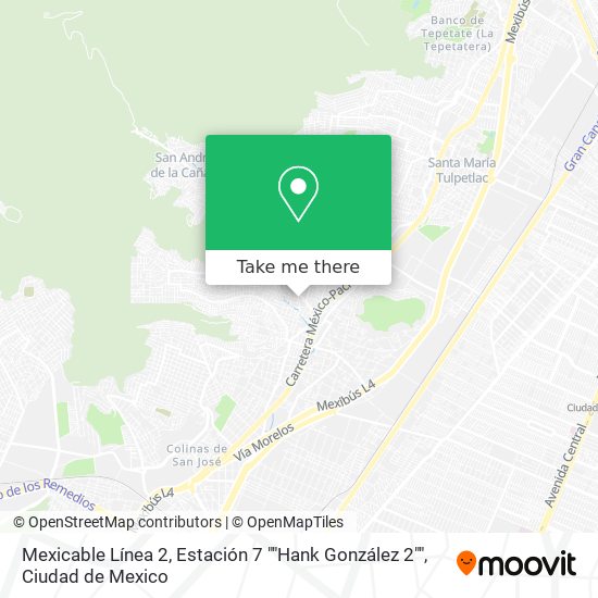 Mexicable Línea 2, Estación 7 ""Hank González 2"" map