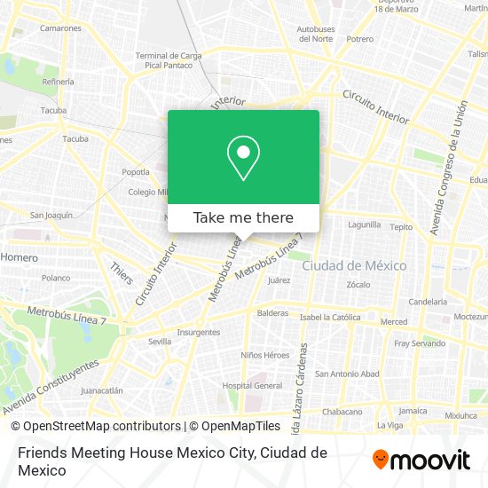 Mapa de Friends Meeting House Mexico City