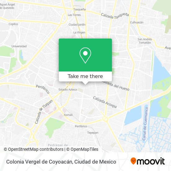 Colonia Vergel de Coyoacán map