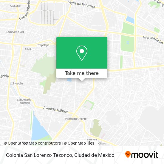 Mapa de Colonia San Lorenzo Tezonco