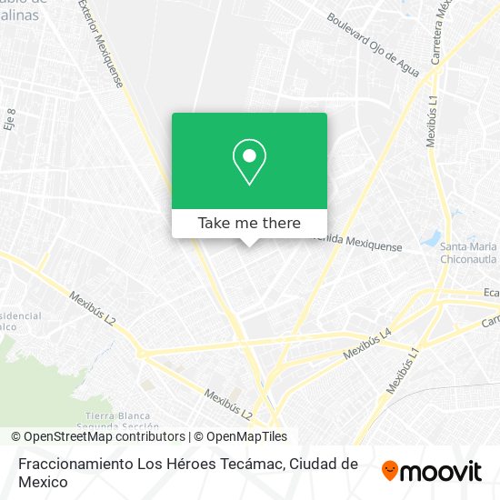 Fraccionamiento Los Héroes Tecámac map