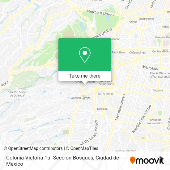 Mapa de Colonia Victoria 1a. Sección Bosques