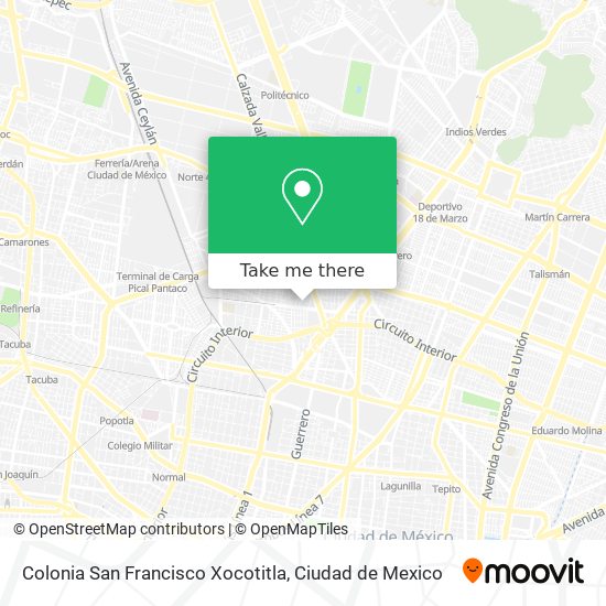 Colonia San Francisco Xocotitla map