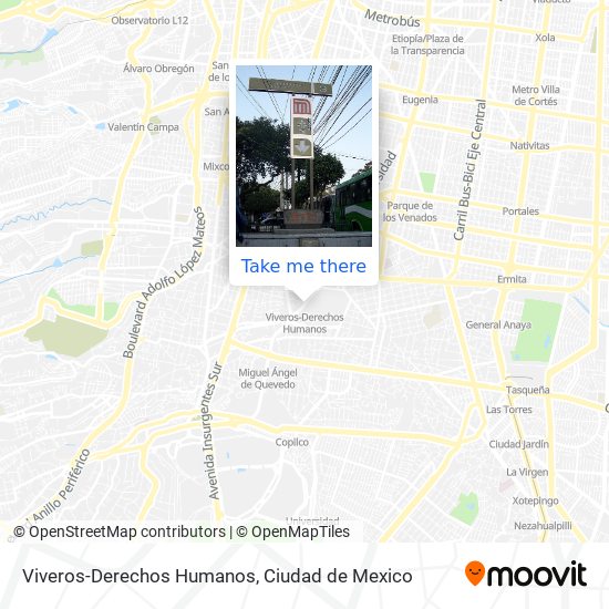 How to get to Viveros-Derechos Humanos in Alvaro Obregón by Bus or Metro?