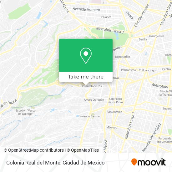 Colonia Real del Monte map