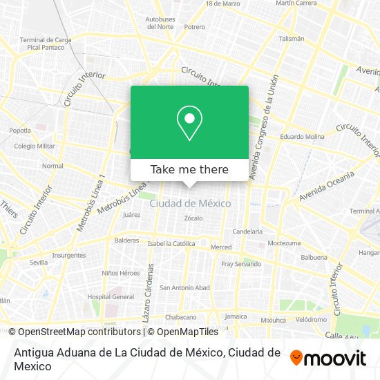 Antigua Aduana de La Ciudad de México map