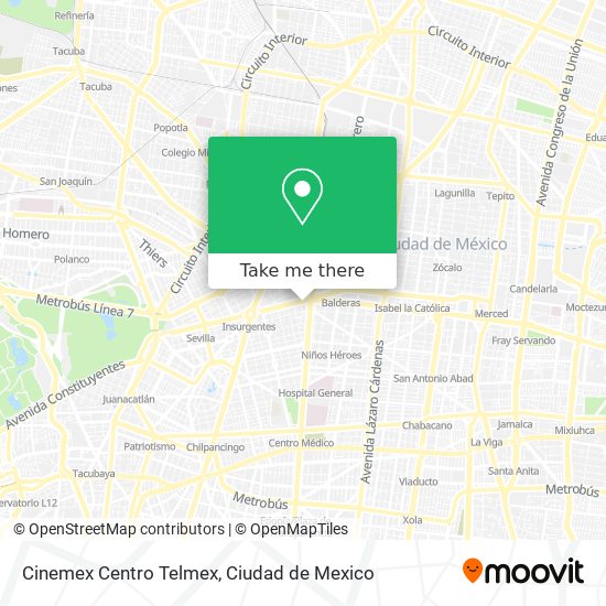 Mapa de Cinemex Centro Telmex
