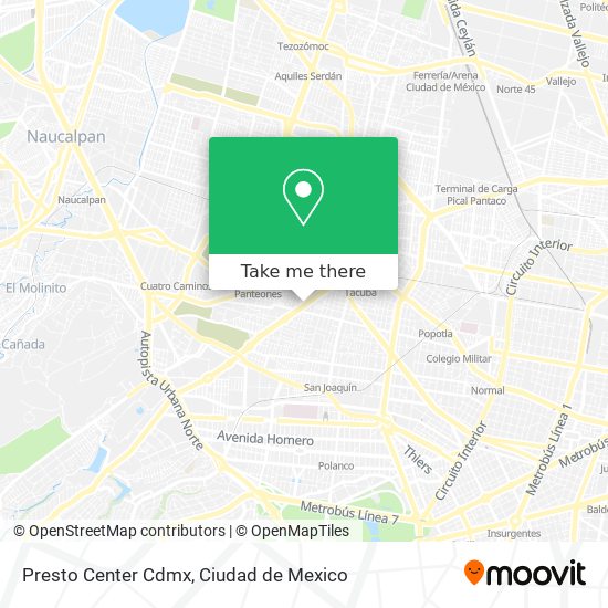 Mapa de Presto Center Cdmx