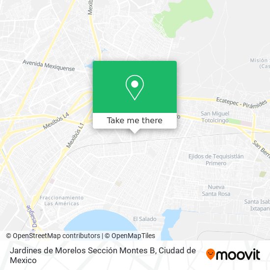 Mapa de Jardines de Morelos Sección Montes B