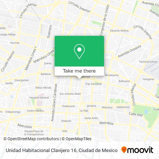 Mapa de Unidad Habitacional Clavijero 16