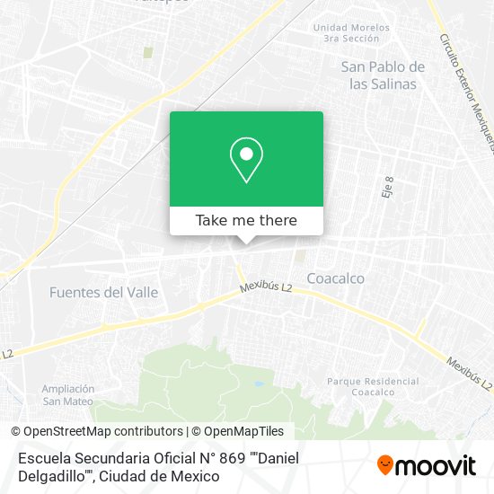 Escuela Secundaria Oficial N° 869 ""Daniel Delgadillo"" map