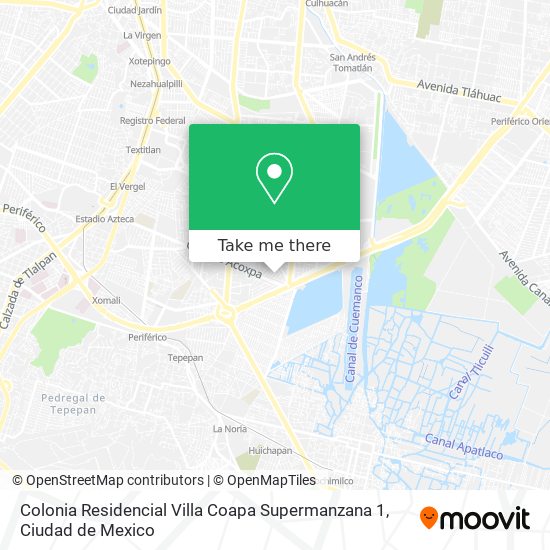 Colonia Residencial Villa Coapa Supermanzana 1 map