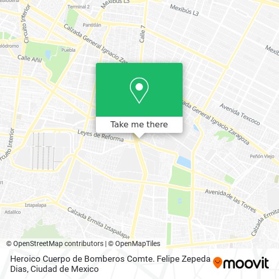 Heroico Cuerpo de Bomberos Comte. Felipe Zepeda Dias map