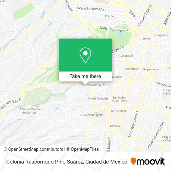 Colonia Reacomodo Pino Suárez map