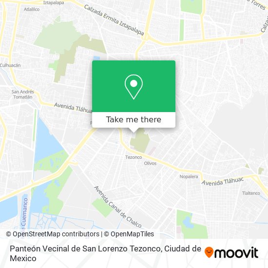 Mapa de Panteón Vecinal de San Lorenzo Tezonco