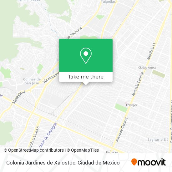 Mapa de Colonia Jardines de Xalostoc