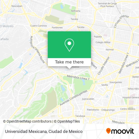 Universidad Mexicana map