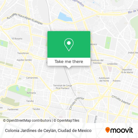 Colonia Jardines de Ceylán map