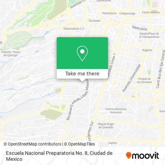 Escuela Nacional Preparatoria No. 8 map