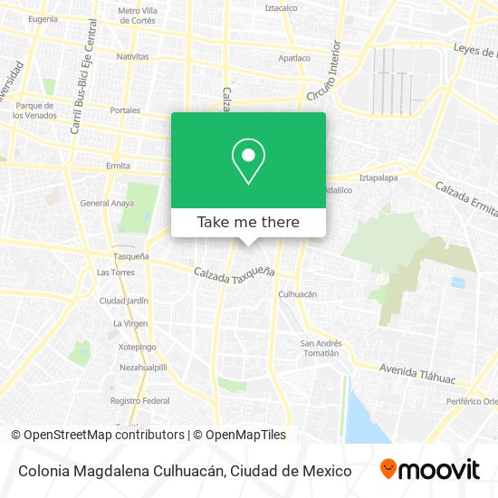 Mapa de Colonia Magdalena Culhuacán