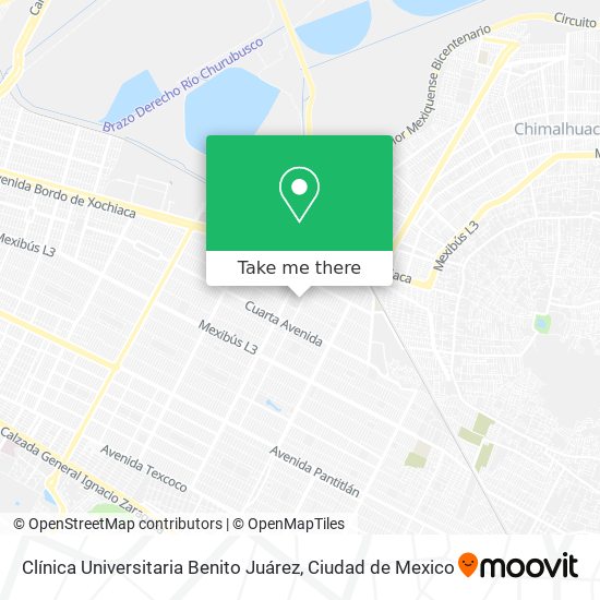 Clínica Universitaria Benito Juárez map