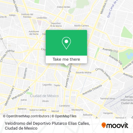 Velódromo del Deportivo Plutarco Elías Calles map