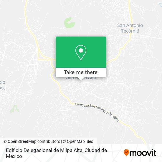 Mapa de Edificio Delegacional de Milpa Alta