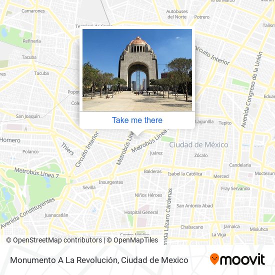 How to get to Monumento A La Revolución in Azcapotzalco by Bus or Metro?