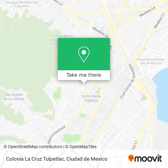 Colonia La Cruz Tulpetlac map