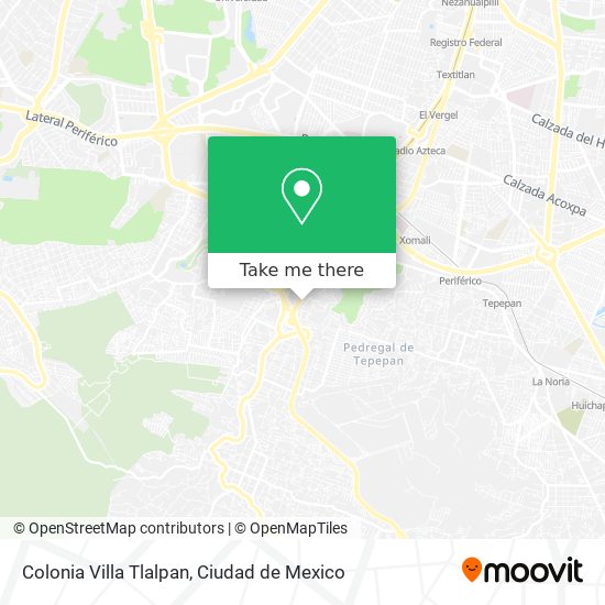 Colonia Villa Tlalpan map