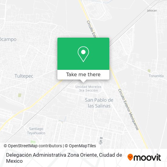 Delegación Administrativa Zona Oriente map