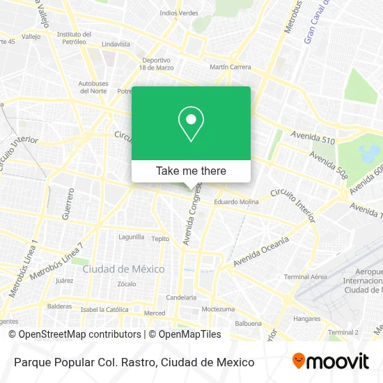 Parque Popular Col. Rastro map