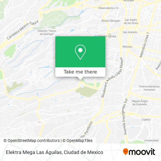 Elektra Mega Las Águilas map