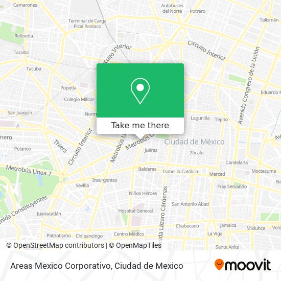 Areas Mexico Corporativo map