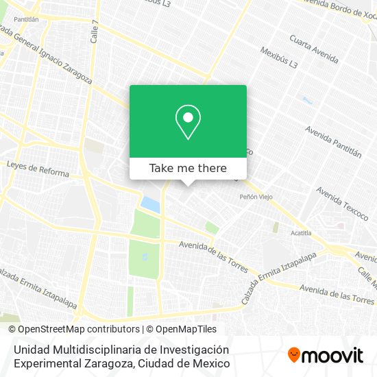 Unidad Multidisciplinaria de Investigación Experimental Zaragoza map