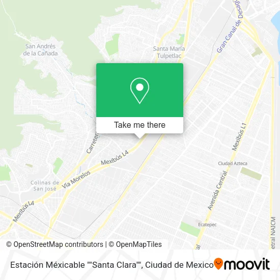 Estación Méxicable ""Santa Clara"" map